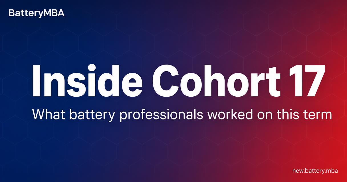 Inside Cohort 17: what battery pros built this term